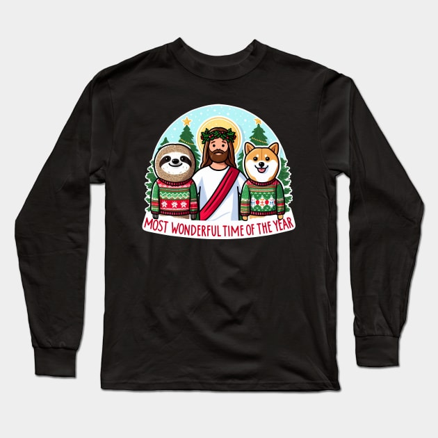 Most Wonderful Time Of The Year Long Sleeve T-Shirt by Plushism